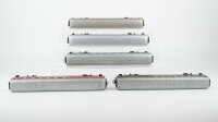 Märklin H0 Konvolut 2 Speisewagen "DSG", 1 Personenwagen 2.Kl. grün beleuchtet, 1 Personenwagen "Silberling" 1./2.Kl. beleuchtet, 1 Personenwagen 1.Kl. blau beleuchtet DB (ungetestet)