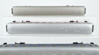 Märklin H0 Konvolut 2 Speisewagen "DSG", 1 Personenwagen 2.Kl. grün beleuchtet, 1 Personenwagen "Silberling" 1./2.Kl. beleuchtet, 1 Personenwagen 1.Kl. blau beleuchtet DB (ungetestet)