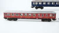 Märklin H0 Konvolut 2 Speisewagen "DSG", 1 Personenwagen 2.Kl. grün beleuchtet, 1 Personenwagen "Silberling" 1./2.Kl. beleuchtet, 1 Personenwagen 1.Kl. blau beleuchtet DB (ungetestet)