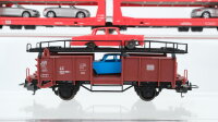 Lima/Electrotren H0 Konvolut 1 Autotransportwagen "DB-Cargo mit 7 PKW", 1 Autotransportwagen grün, 1 Autotransportwagen mit 4 PKW braun DB
