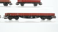 Märklin H0 Konvolut 3 Niederbordwagen 2-achsig, 1 Niederbordwagen 4-achsig DB