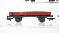 Märklin H0 Konvolut 3 Niederbordwagen 2-achsig, 1 Niederbordwagen 4-achsig DB