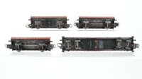Märklin H0 Konvolut 3 Niederbordwagen 2-achsig, 1 Niederbordwagen 4-achsig DB