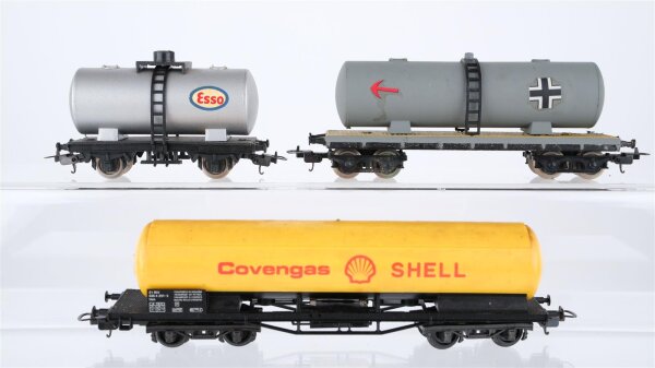 Lima H0 Konvolut 2 Kesselwagen 4-achsig (Shell, Grau), Kesselwagen 2-achsig (Esso)