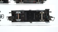 Märklin H0 Konvolut 2 Silowagen "Braunkohlenstaub, Quarz Werke", 2 Niederbordwagen, 1 Rungenwagen DB (Abbrüche)