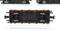 Märklin H0 Konvolut 2 Silowagen "Braunkohlenstaub, Quarz Werke", 2 Niederbordwagen, 1 Rungenwagen DB (Abbrüche)