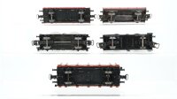 Märklin H0 Konvolut 2 Silowagen "Braunkohlenstaub, Quarz Werke", 2 Niederbordwagen, 1 Rungenwagen DB (Abbrüche)