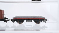 Lima H0 Konvolut Flachwagen mit Stirnbändern, Niederbordwagen mit Bremserhaus und drei Behältern "Löwanbräu", Silowagen ""SMTS", Hochbordwagen, Flachwagen SNCF/FS/u.a.