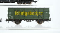Roco H0 Konvolut 1 Schwerlastflachwagen "United States Army", 1 Niederbordwagen, 1 Bierwagen "Königsbacher" DB/u.a.