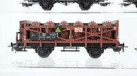 Piko H0 Konvolut 2 Hochbordwagen, Flachwagen mit Fass, Flachwagen mit 2 Tanks, Säuretopfwagen mit Bremserhaus DR/u.a.