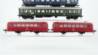 Fleischmann H0 Konvolut Personenwagen 1. Kl., Personenwagen 2. Kl., Schienenbus 2er Set Beiwagen (ohne Antrieb) DB