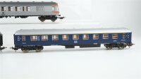 Lima H0 Konvolut 3 Abteilwagen 1. Kl. (rot, blau, grün), Abteilwagen 2. Kl. (blau), Steuerwagen (silber) DB (Abbrüche)