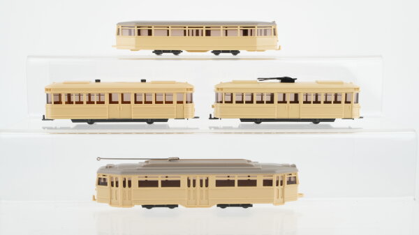 Wiking H0 Konvolut Strassenbahn mit Anhänger 749/750 und Strassenbahn mit Anhänger gelbgrau