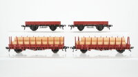 Fleischmann H0 Konvolut 2 Rungenwagen mit Holzladung...