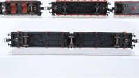 Unbekannt H0 Konvolut Niederbordwagen, Selbstentladewagen, Rungenwagen mit Bremserhaus (Rungen unvollständig), Doppel-Autotransportwagen (ohne Ladung) DB/u.a.