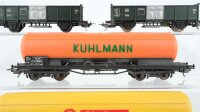 Lima H0 Konvolut 2 Tankwagen 4-achsig (Shellgas, Kuhlmann), 2 Hochbordwagen 2-achsig SNCF/u.a.
