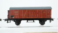 Trix H0 Konvolut 3 Niederbordwagen mit Planendach "Trix", 2 offene Güterwagen, gedeckter Güterwagen mit Bremserhaus DB/DR