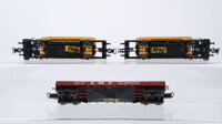 Unbekannt H0 Konvolut 2 Selbstentladewagen "OHU", Flachwagen "a.m.s." DB