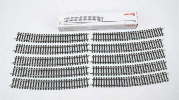 Märklin H0 2274 Gebogenes Gleis R = 902,4 mm 14° (10 Stk. in OVP weiß)