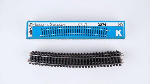 Märklin H0 2274 Gebogenes Gleis R = 902,4 mm 14° (10 Stk. in OVP blau)