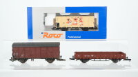 Roco H0 Konvolut 1 gedeckter Güterwagen 1 Flachwagen...