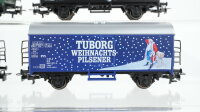 Märklin H0 Konvolut "Hannen Brauerei" 4 Bierwagen "Hannen Alt, Tuborg, Carlsberg Elephanten Beer, Tuborg Weihnachts-Pilsener" DB