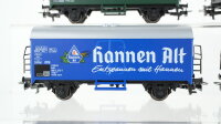 Märklin H0 Konvolut "Hannen Brauerei" 4 Bierwagen "Hannen Alt, Tuborg, Carlsberg Elephanten Beer, Tuborg Weihnachts-Pilsener" DB
