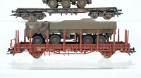 Roco H0 Konvolut "Militär" 1 Rungenwagen mit MAN LKW, 1 Schwerlastflachwagen mit Fuchs DB