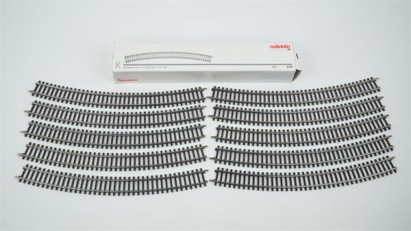 Märklin H0 2241 Gebogenes Gleis R = 553,9 mm 1/1 30° (10 Stk. in OVP weiß)