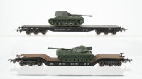 Roco H0 Konvolut 1 Schwerlastflachwagen mit Panzer...