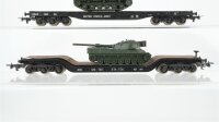 Roco H0 Konvolut 1 Schwerlastflachwagen mit Panzer "KW SU RMM", 1 Schwerlastwagen mit Panzer "RMM Leopard" United States Army (Unvollständig)
