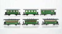 Liliput H0e Konvolut 5 Personenwagen, 1 Packwagen