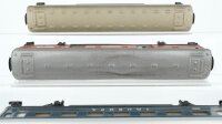 Märklin H0 Konvolut 2 Personenwagen "Touropa 346/6" blau, 1 Schlafwagen "DSG 346/3", 1 Packwagen "SJ" braun