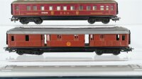 Märklin H0 Konvolut 2 Personenwagen "Touropa 346/6" blau, 1 Schlafwagen "DSG 346/3", 1 Packwagen "SJ" braun