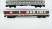 Märklin H0 Konvolut 1 Speisewagen rot/grau, 1 Personenwagen 2.Kl. grün, 1 Personenwagen mit Gepäckabteil und Führerstand "Silberling" 2.Kl., 1 Personenwagen 2.Kl. DB/NS