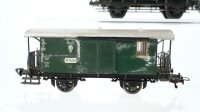 Unbekannt H0 Konvolut 2 Kesselwagen grau, 2 Güzterzugbegleitwagen grün 1 Packwagen "Ansbach" SBB-CFF/DB/u.a.