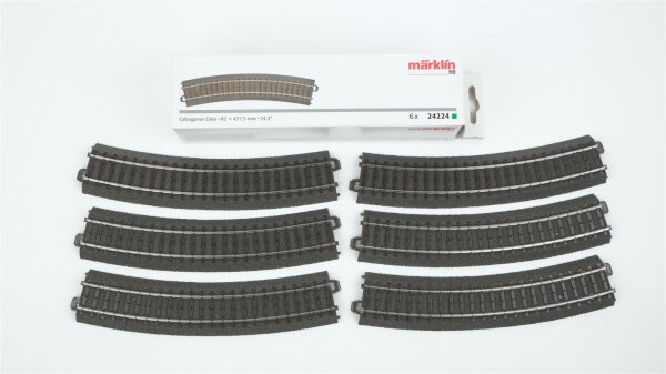 Märklin H0 24224 Gebogenes Gleis R2 = 437,5 mm / 24,3° (6 Stk. in OVP)