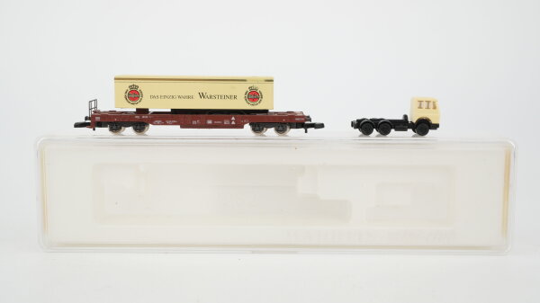 Märklin Z 8211 Huckepackwagen (Warsteiner) Sdkms 707 der DB