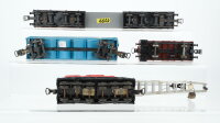 Unbekannt H0 Konvolut 1 Drehschemelwagen-Set mit Ladung "Holz", 1 Hochbordwagen mit Bremserhaus und Figuren, 1 Kran "Krupp-Ardelt" 1 Selbstentladewagen "BM 71717" DB/ua (unvollständig)
