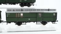 Unbekannt H0 Konvolut Personenwagen 1./2. Kl., Personenwagen 2. Kl. mit Gepäckabteil, 2 Gepäckwagen DB