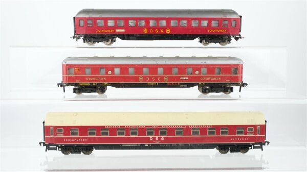 Fleischmann H0 Konvolut 3 Schlafwagen 4-achsig DSG
