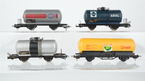 Lima H0 Konvolut 4 Tankwagen (Shell, Esso, Aral, u.a.) 2-achsig FS Italia/u.a.
