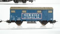 Lima H0 Konvolut geschlossener Güterwagen 2-achsig "Henniez Lithinee SA", geschlossener Güterwagen 4-achsig, Kühlwagen "Lederer Bräu", Containertragwagen "Chiquita", Autotransportwagen (ohne Ladung) DB/SBB-CFF/FS/u.a.