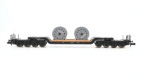 Fleischmann N 8299 Tiefladewagen mit 2 Kabelrollen SSt...