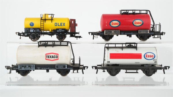 Fleischmann H0 Konvolut 3 Kesselwagen "Texaco, Esso" Kesselwagen mit Bremserhaus "Olex" DB/Länderbahn