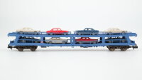 Fleischmann N 8291K Autotransportwagen mit Auto-Ladung DB