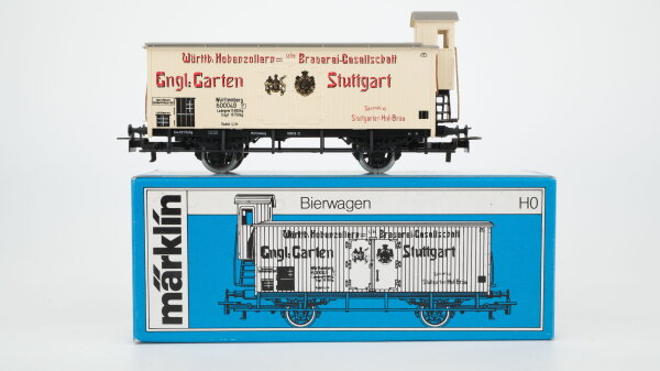Märklin H0 4677 Kühlwagen mit Bremserhaus (ENGL. GARTEN STUTTGART) der K.W.St.E.