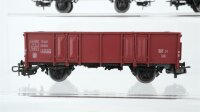 Märklin H0 Konvolut 2 Kesselwagen "Aral, Esso", Hochbordwagen, 2 Niederbordwagen gedeckter Güterwagen mit Zugschluss beleuchtet DB/NS