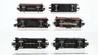 Märklin H0 Konvolut 2 Kesselwagen "Aral, Esso", Hochbordwagen, 2 Niederbordwagen gedeckter Güterwagen mit Zugschluss beleuchtet DB/NS