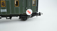 Trix H0 Konvolut Abteilwagen 1./2.Kl., Personenwagen 3.Kl., Packwagen, 3-achsig beleuchtet K.Bay.Sts.B. (Abbrüche, Beleuchtung ungetestet)